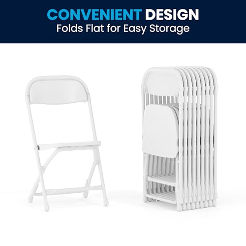 White Kids Folding Chairs Set of 10 for Classroom & Events | Flash Furniture Timmy
