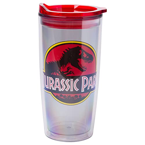 Silver Buffalo Jurassic Park 20oz Tumbler with Slide Lid - Officially Licensed