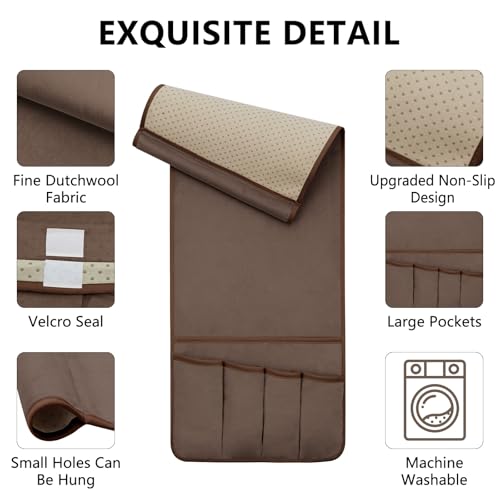 Armchair Remote Control Holder with 5 Pockets, Non-Slip Couch Caddy Organizer