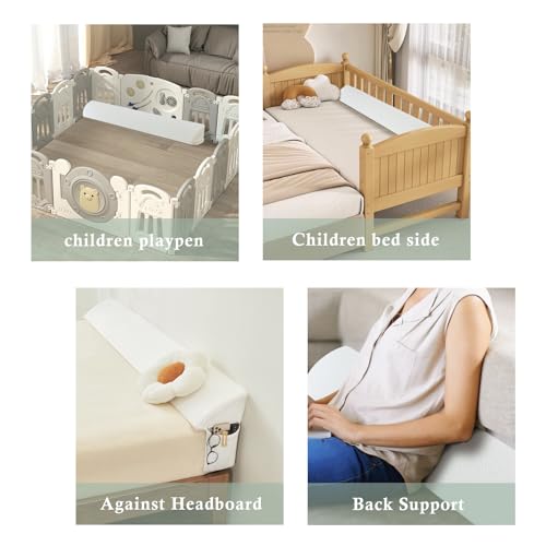 King Bed Wedge Gap Filler Pillow with Side Pockets - 76"x8"x6"