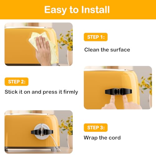 Adhesive Kitchen Appliance Cord Organizer - 6 Pack Cable Management Clips