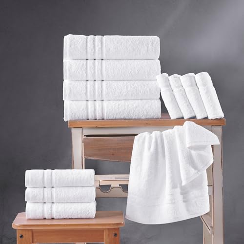 Hawmam Linen 100% Turkish Cotton Bath Towels - 4 Pack, White (27 x 54 In)