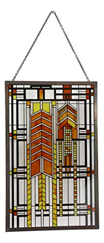 Frank Lloyd Wright Autumn Sumac Stained Glass Panel - 10" x 6.5"