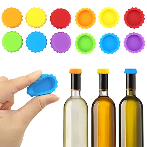 18-Piece Silicone Bottle Caps Reusable Sealers for Beer and Soda