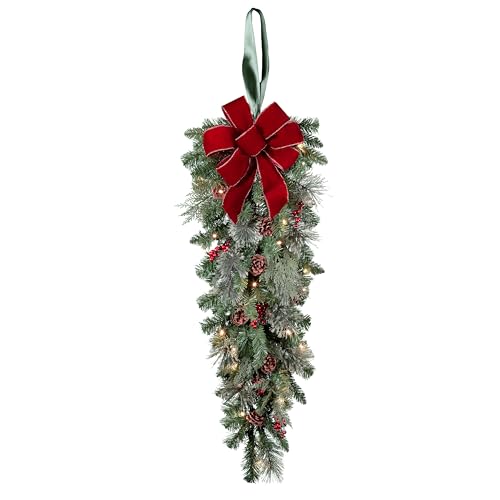 Haute Decor 3 Foot Pre-lit Artificial Fir Christmas Swag with Warm White LEDs