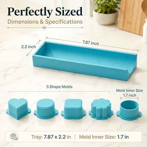 5-Piece Cake Pop Mold Set with Tray - 5 Shape Plunger Cutters for Baking