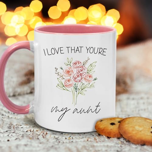 Personalized Aunt Coffee Mug Gift - I Love That You're My Aunt 11oz Ceramic Cup