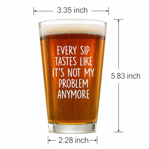 Funny Retirement Beer Glass 2026 - 16oz Retirement Gift for Men