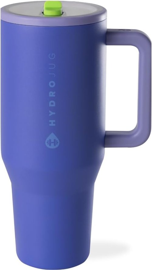 HydroJug Traveler - 40 Oz Insulated Water Bottle with Handle & Flip Straw | Leak Resistant, Lime Rickey
