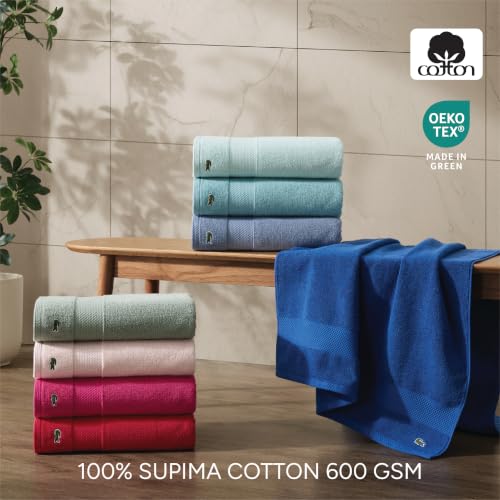 Lacoste Heritage 100% Supima Cotton Bath Sheet 35x70 Meteorite – Soft, Durable & Absorbent