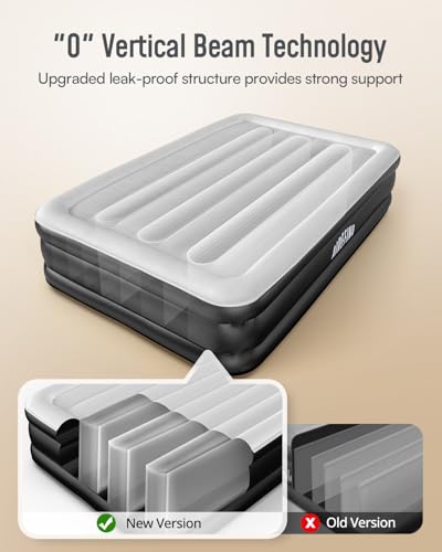 Full Size Air Mattress with Built-in Pump - 18 Inch Inflatable Blow Up Bed
