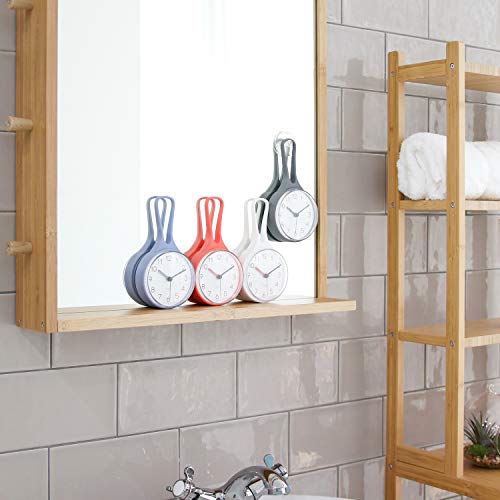 Waterproof Shower Clock with Suction Cup, Non-Ticking Bathroom Wall Clock