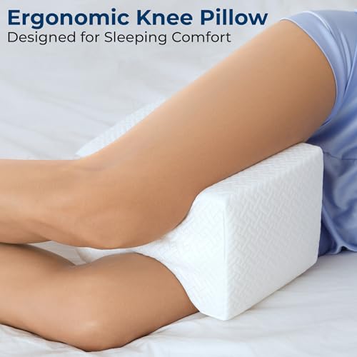 5 STARS UNITED Memory Foam Knee Pillow for Side Sleepers & Back Pain