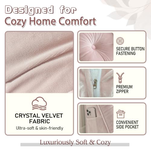 Wedge Headboard Pillow for Back Support with Removable Velvet Cover