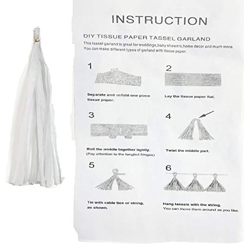 20pcs Green Tissue Paper Tassel Garland Set for Wedding Party Decor