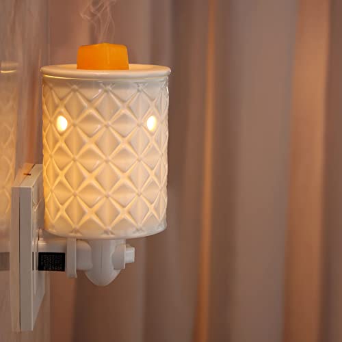 Ceramic Plug-In Wax Melt Warmer with Swivel Base and Night Light