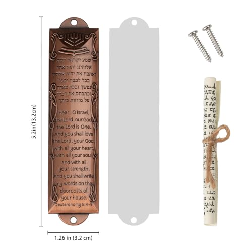 Set of 3 Metal Mezuzah Cases with English Blessing and Non-Kosher Scrolls