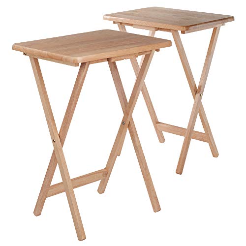 2-Piece Foldable Snack Table Set, 26-Inch Portable TV Tray Tables