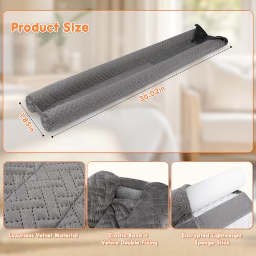 Velvet Under Door Draft Blocker - Double-Sided 30-36 Inch Door Seal