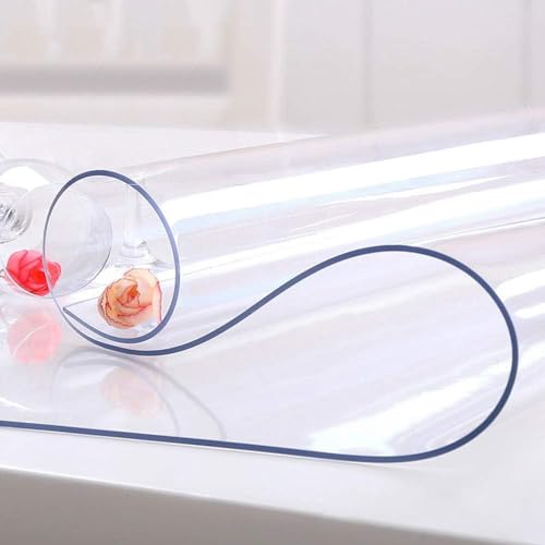 1.5mm Thick Clear PVC Table Protector - 24 x 48 Inch Waterproof Table Cover