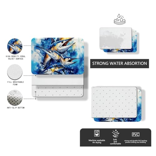 Sports Bath Mat 20x32 Inch Non-Slip Bathroom Rug for Kids Sports Room