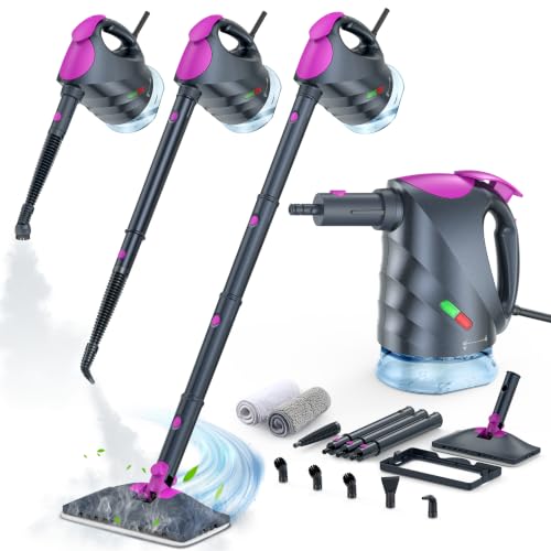 CozyCub 2-in-1 Steam Mop and Detachable Handheld Steam Cleaner with 8 Accessories
