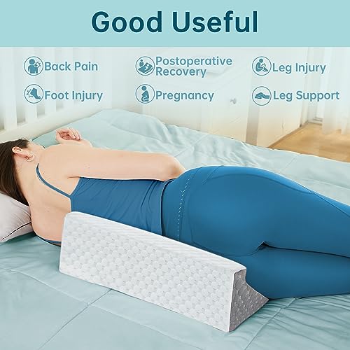 Wedge Pillow for Side Sleeping Support - Memory Foam, Washable Cover