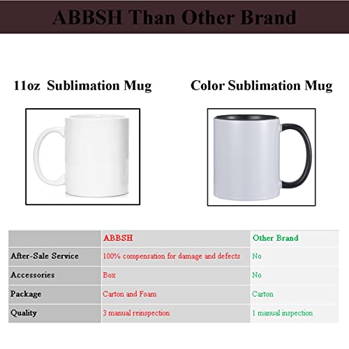 ABBSH 11oz White Sublimation Coffee Mugs Set of 12 with Box - Blank Ceramic for Custom Designs