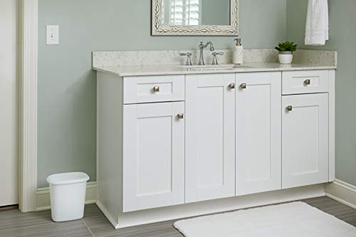 Small Vanity Trash Can Wastebasket, 1.5 Gallon (6 Quart) White Compact Bin
