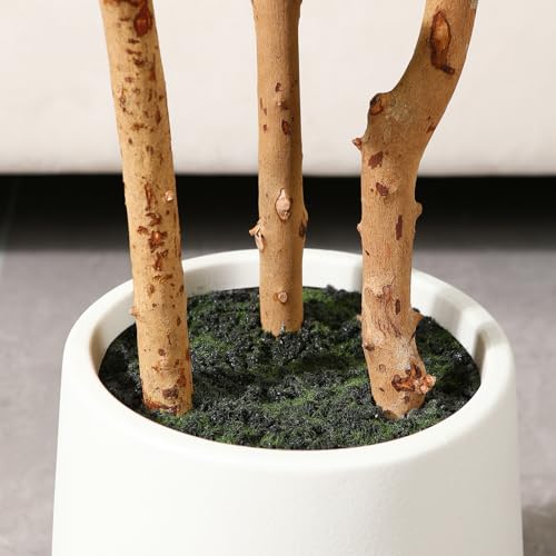 5ft Artificial Fiddle Leaf Fig Tree with White Planter