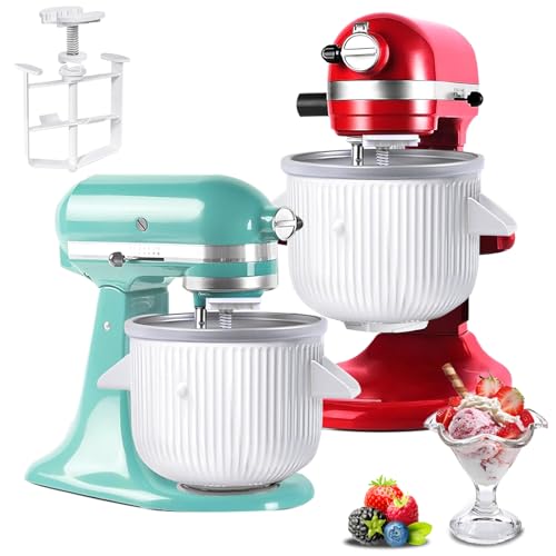 2-Quart Ice Cream Maker Attachment for Stand Mixers, 4.5QT to 6QT Models
