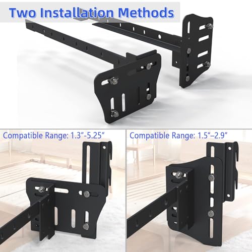 Heavy Duty Bed Headboard Brackets - Adjustable Steel Modification Plate