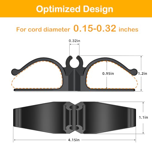 Adhesive Kitchen Appliance Cord Organizer - 6 Pack Cable Management Clips