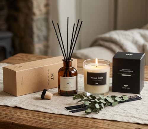 Eucalyptus & Lavender Flower Reed Diffuser Set with Essential Oils (4 oz)