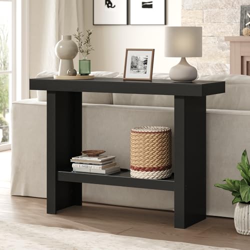 Modern 2-Tier Console Table, 39.4-Inch Rectangular Entryway Sofa Table