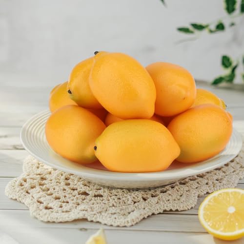 8 Pcs Artificial Lemons - Realistic Faux Fruit Decoration