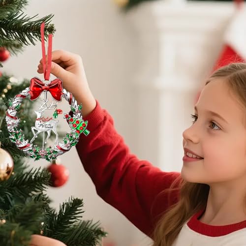 FCDECOR 2026 Christmas Ornament Set Rotatable Holiday Keepsake Decorations