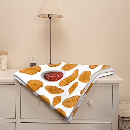 Chicken Nuggets Blanket Throw 60x50 Teen Size - Virudhaka Funny Plush Flannel