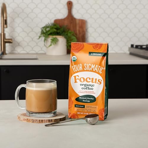 Organic Mushroom Ground Coffee with Lion's Mane & Chaga - Dark Roast (12 oz)