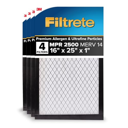 Filtrete 16x25x1 Air Filter MERV 14 MPR 2500 Allergen Defense 4-Pack