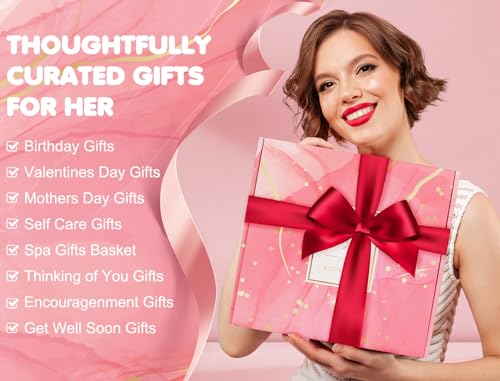 Self Care Spa Gift Basket for Women - 14pc Care Package with Blanket & Tumbler