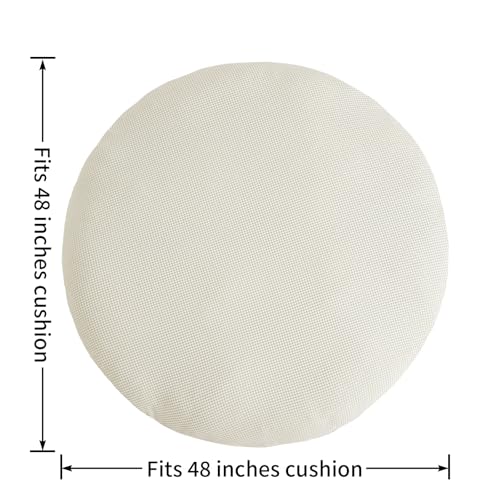 Papasan Cushion Cover - Soft, Removable, Machine Washable, Elastic Closure (48-50 inch, Cream White)