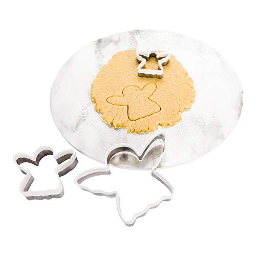 Restaurantware Angel Cookie Cutter Set with Comfort Grip - 3 Pcs, 2.5/3.5/5.5 in, Angel Variation