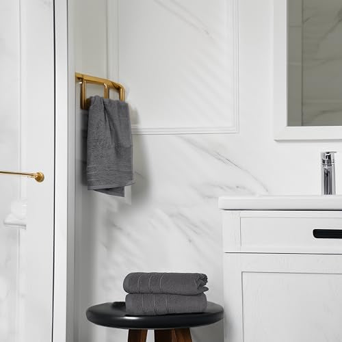 Tens Towels 6-Piece Hand Towels Set, 16x28 Inches Dark Grey Cotton