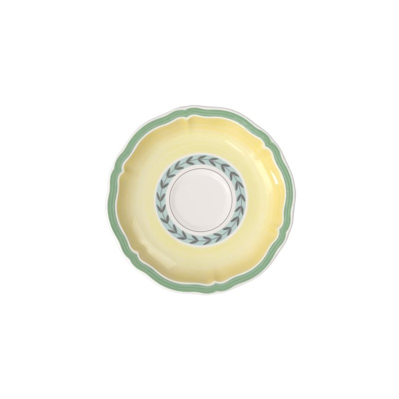 Villeroy & Boch French Garden Fleurence Tea Cup Saucer, 6 in, Premium Porcelain, White/Multicolored