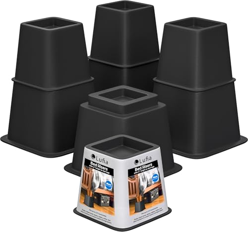 Adjustable Heavy Duty Bed Risers - Set of 4, 3, 5, 8 Inch Height