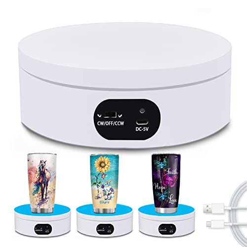 Electric Rotating Display Stand for Tumblers, 360 Degree Motorized Turntable