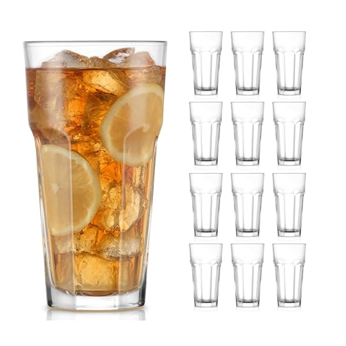 22-Ounce Heavy Base Drinking Glasses, Set of 12 Durable Glassware