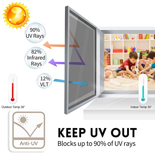 KESPEN One Way Window Privacy Film - Static Cling Heat Control Tint Black