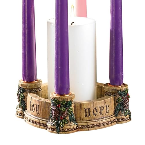 Advent Wreath Candle Holder - 6" Joy Faith Love Hope Table Decor